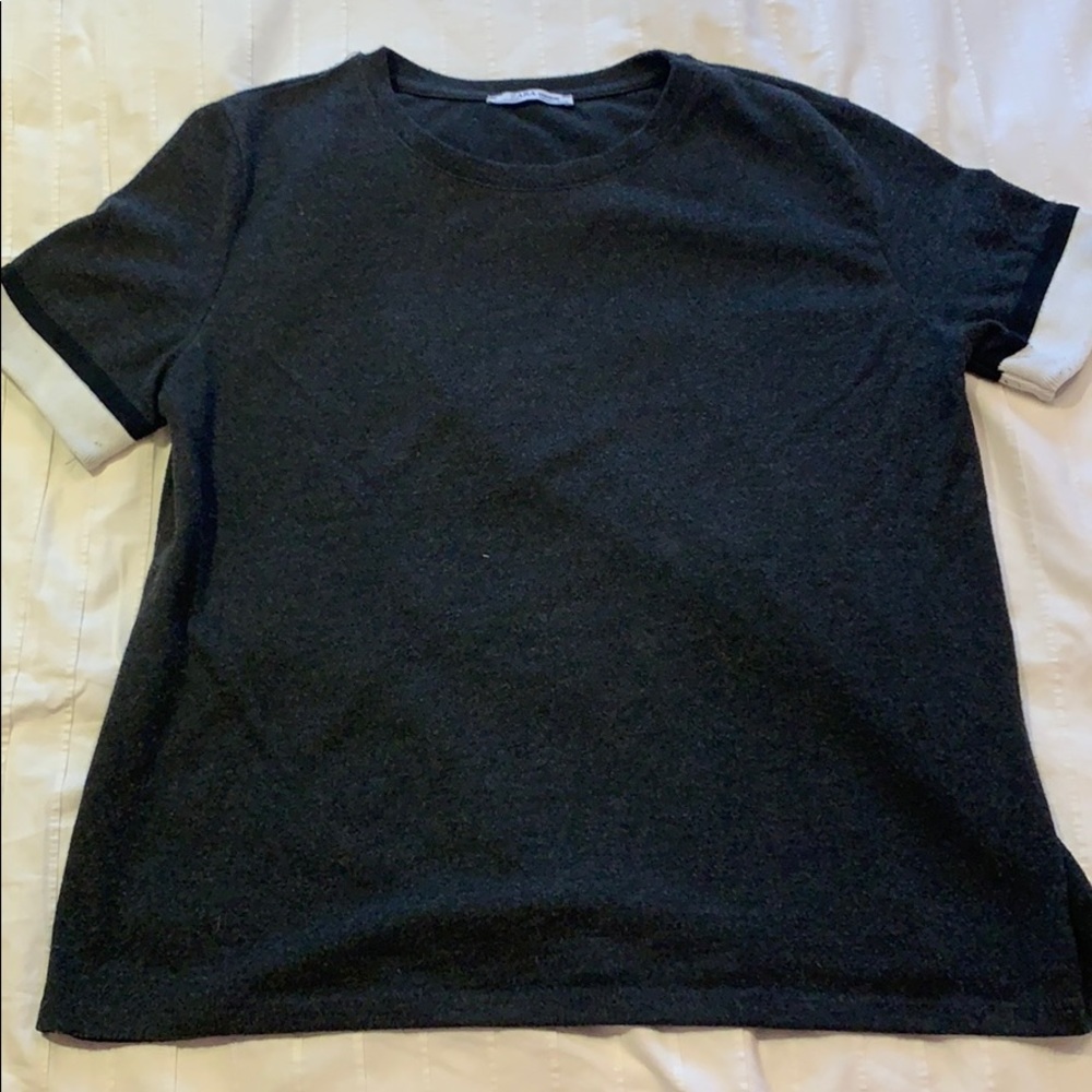 Zara charcoal grey thick T-shirt